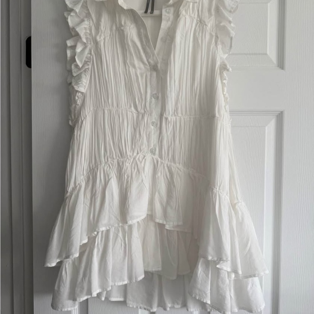 Anthropologie Cream Button-Up Blouse